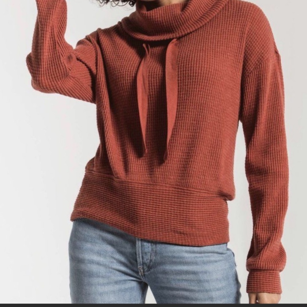 Z Supply Waffle Cowl Neck Thermal Size Small